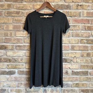 NWT Madewell Charcoal Short Sleeved Swing Dress